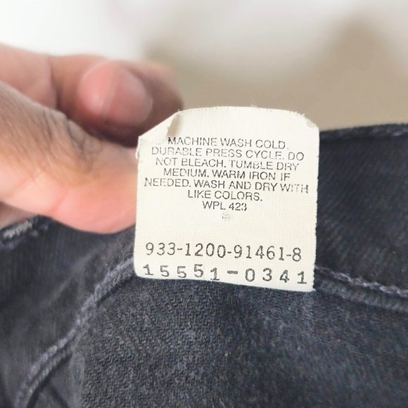 Levi's 550 Vintage 90s Women's Relaxed Fit Tapered Leg Black Jeans Size 16 - Picture 5 of 9